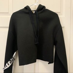 Black cropped hoodie